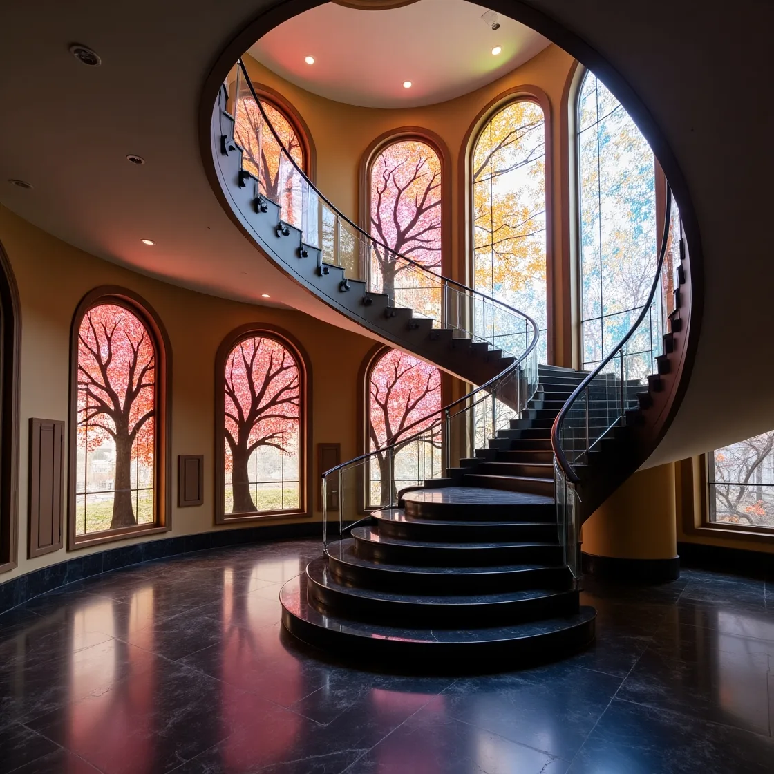Stained Glass Staircases: The Fusion of Functionality and Artistic Elegance