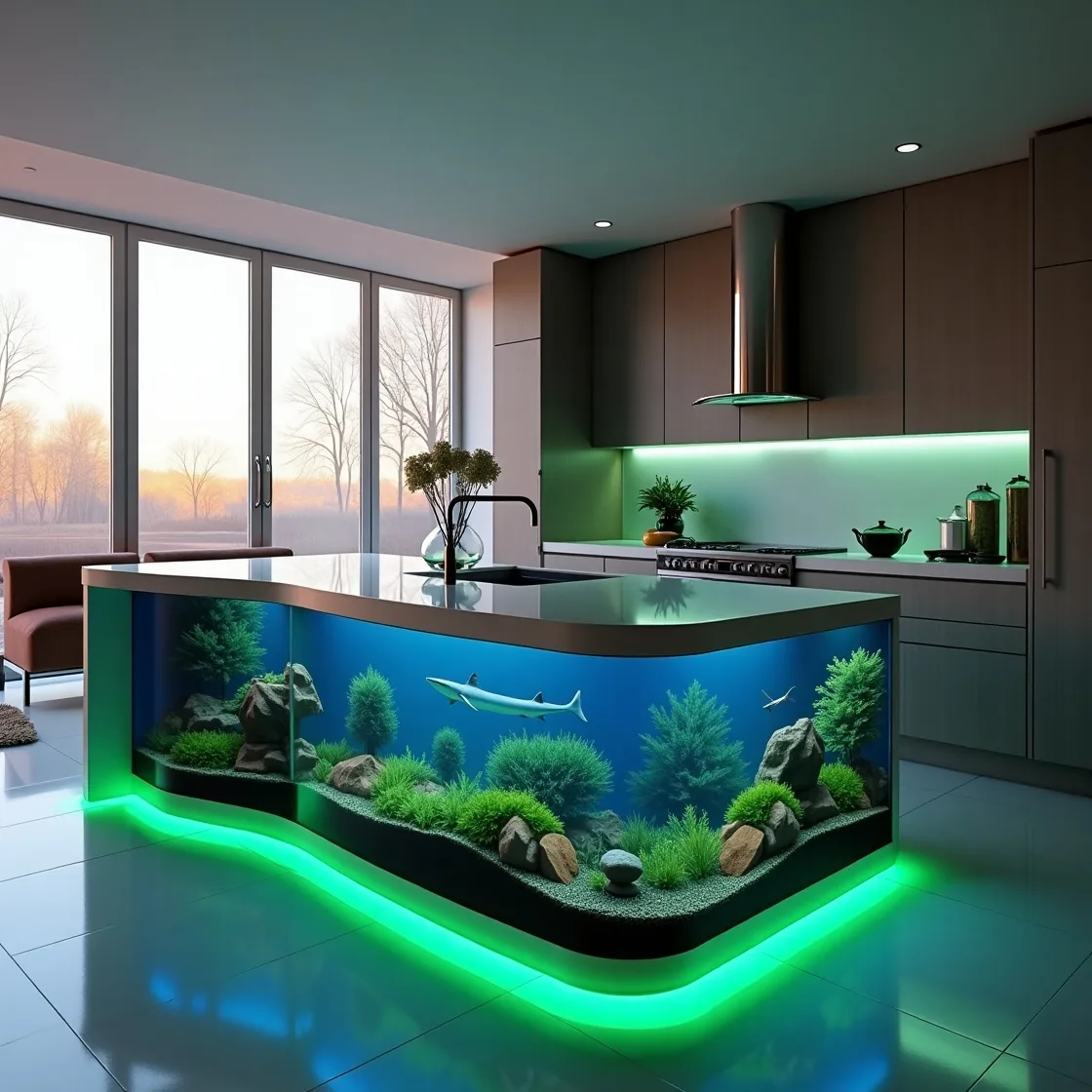 Shark Aquarium Kitchen Island: A Bold Statement for Your Home