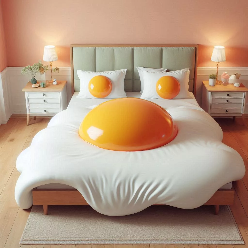 What is a Fried Egg-Inspired Bed?