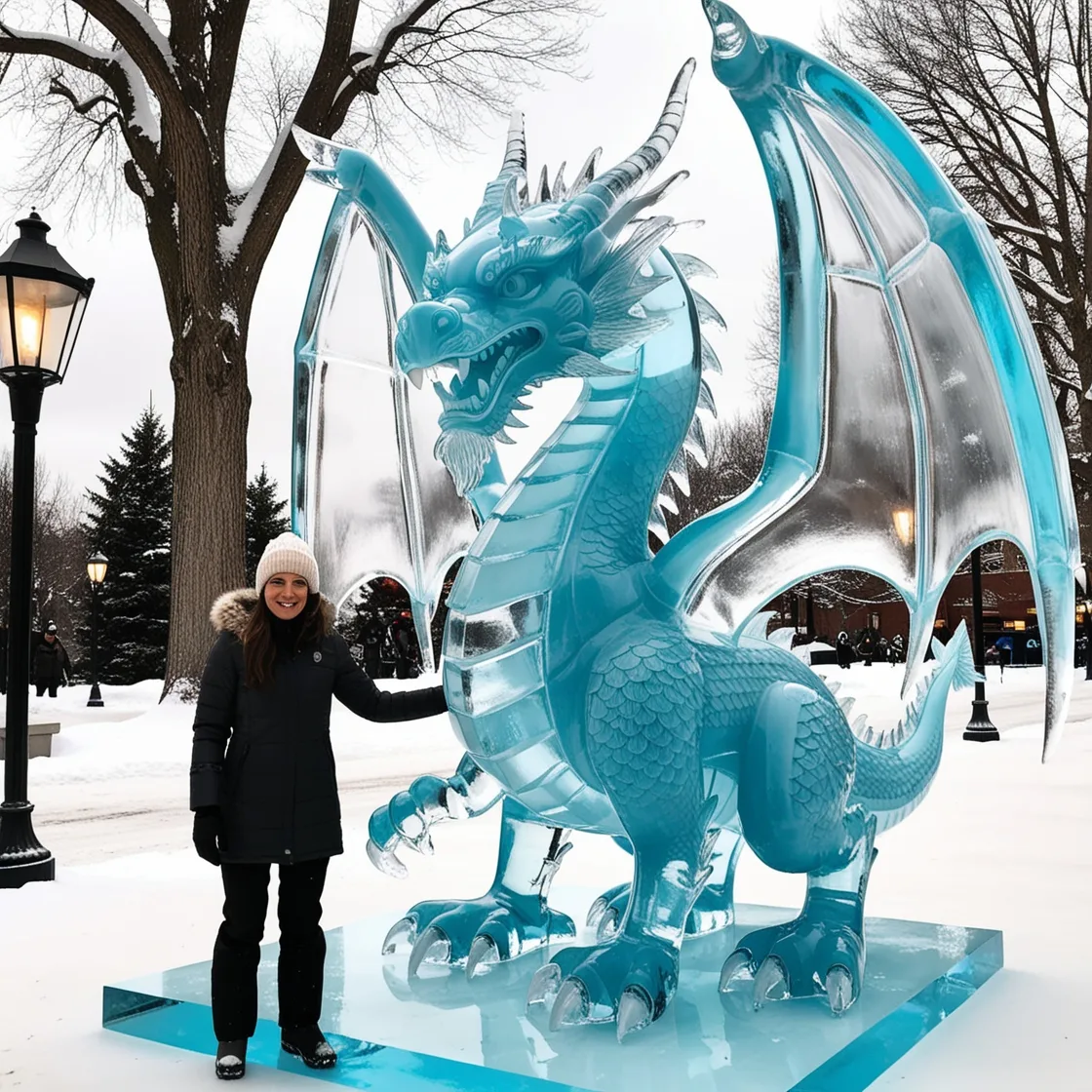 The Enchantment of Ice Dragon Sculptures