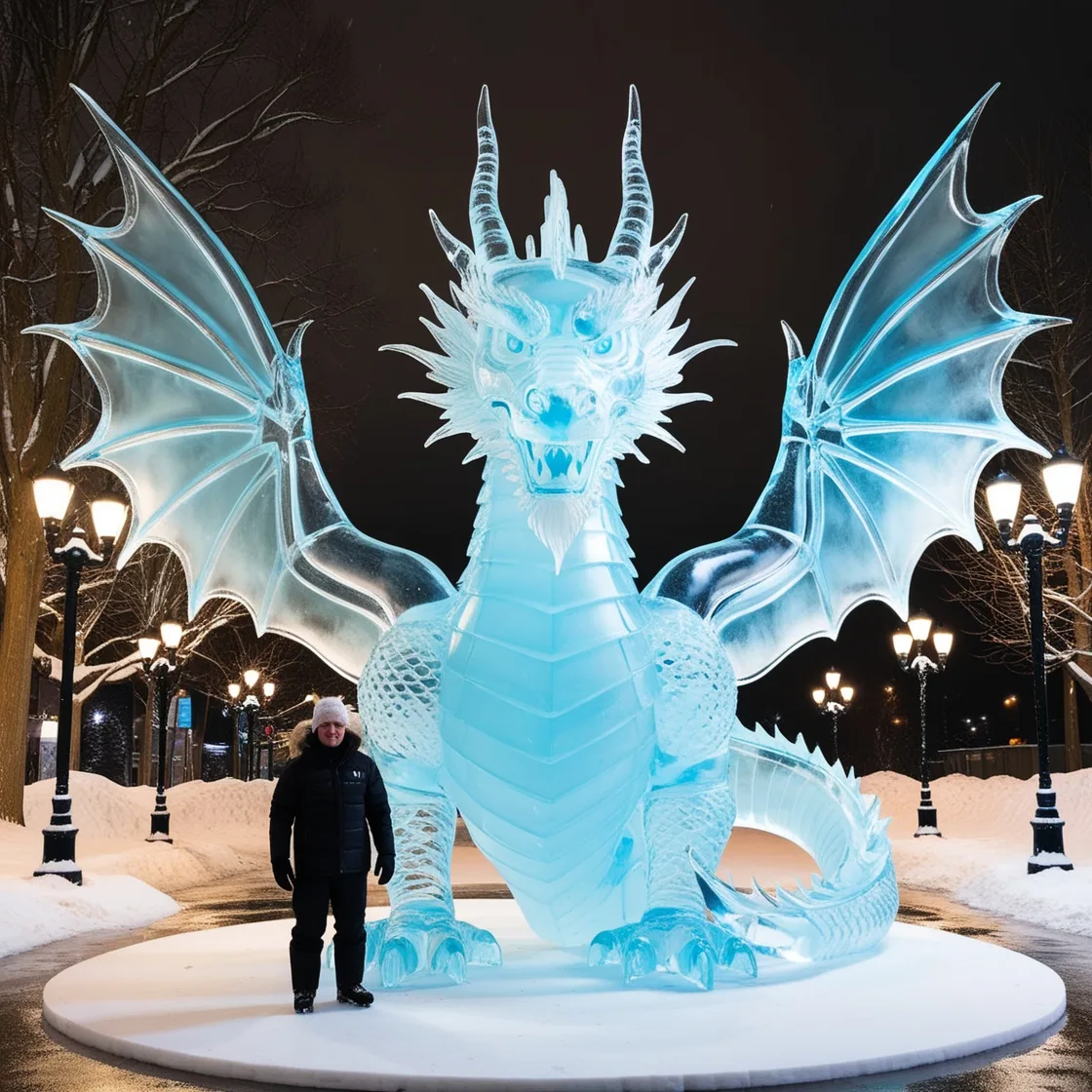 Ice Dragon Sculptures: The Frozen Majesty of Myth and Art