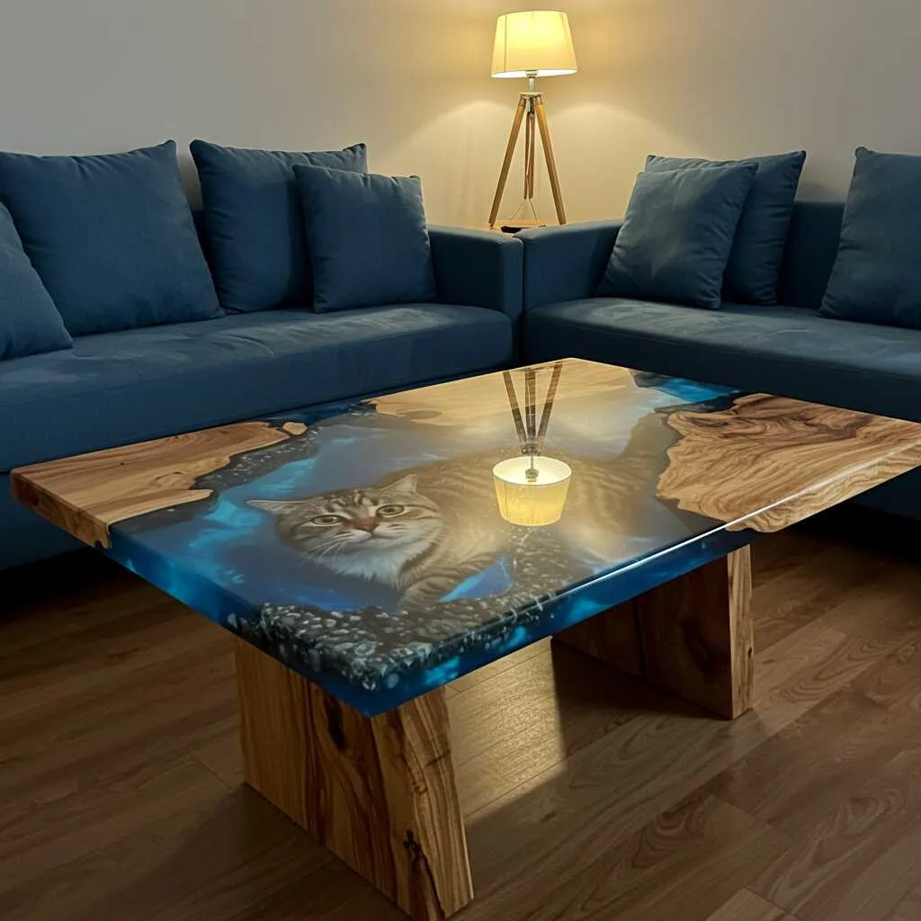 How Are Cat-Themed Epoxy Resin Tables Made?