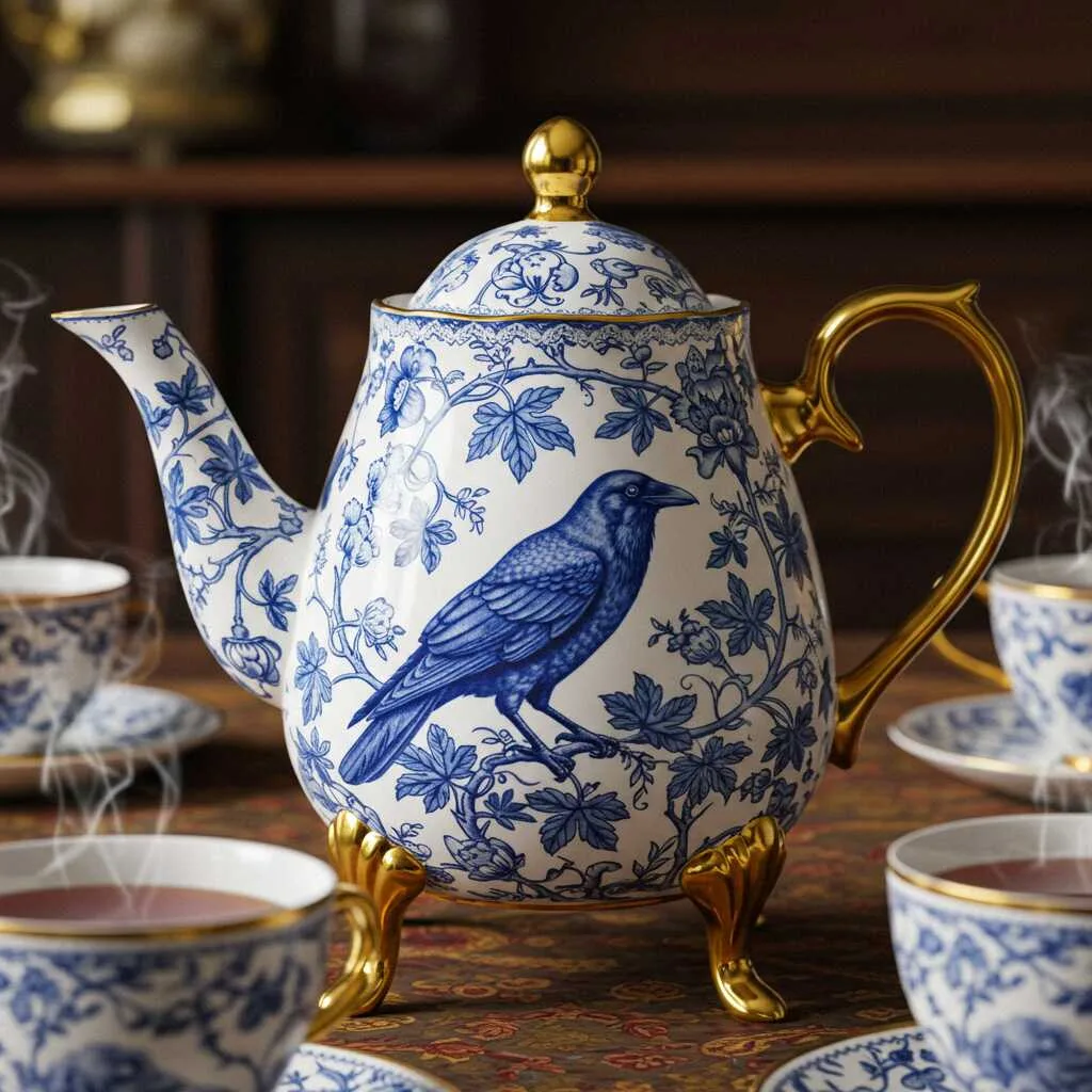 Crow Pattern Teapot: A Symbol of Elegance and Intrigue