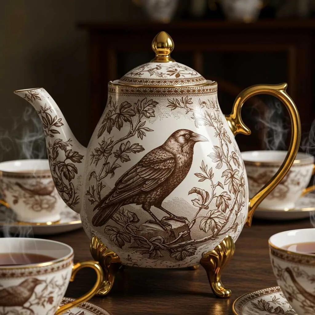 The Allure of the Crow Pattern Teapot