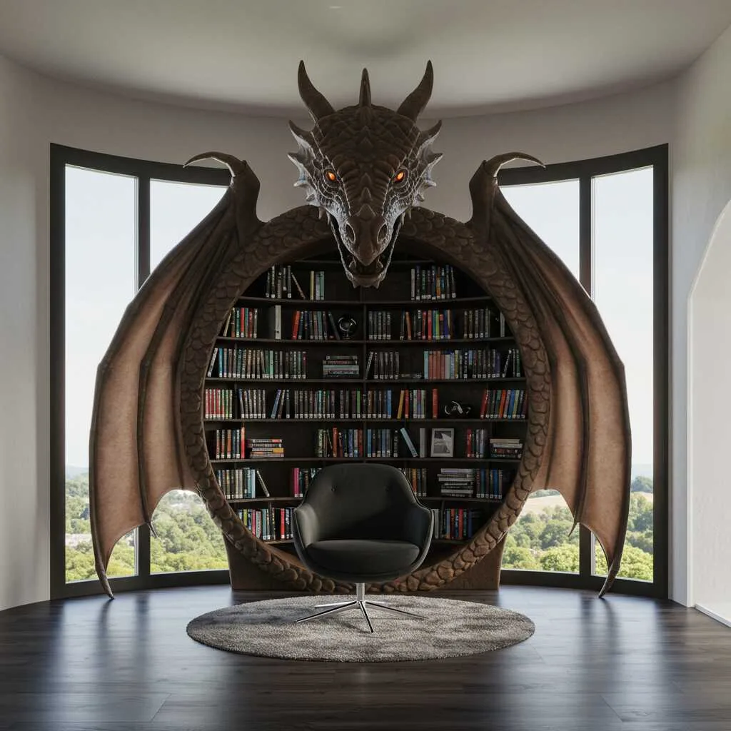 Dragon Shaped Bookcases: The Perfect Fusion of Fantasy and Functionality