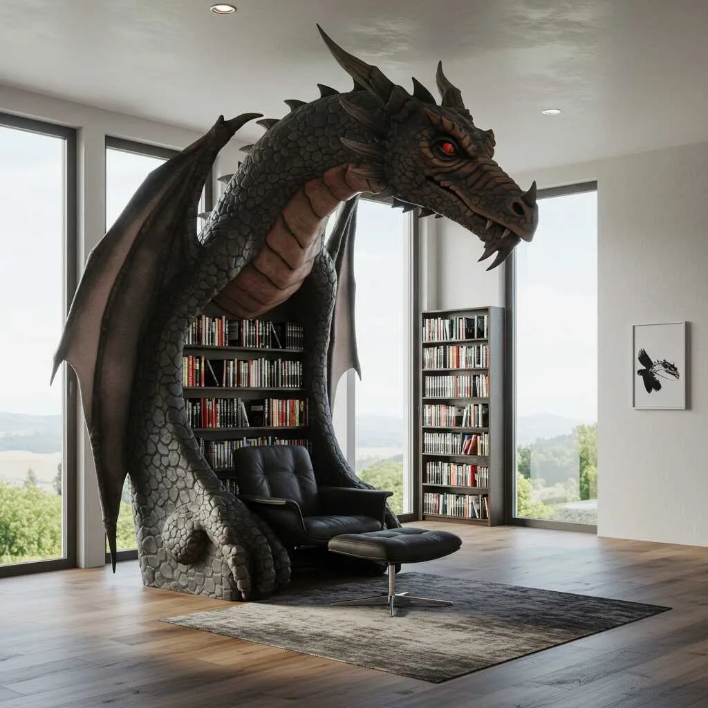 The Allure of Dragon Shaped Bookcases