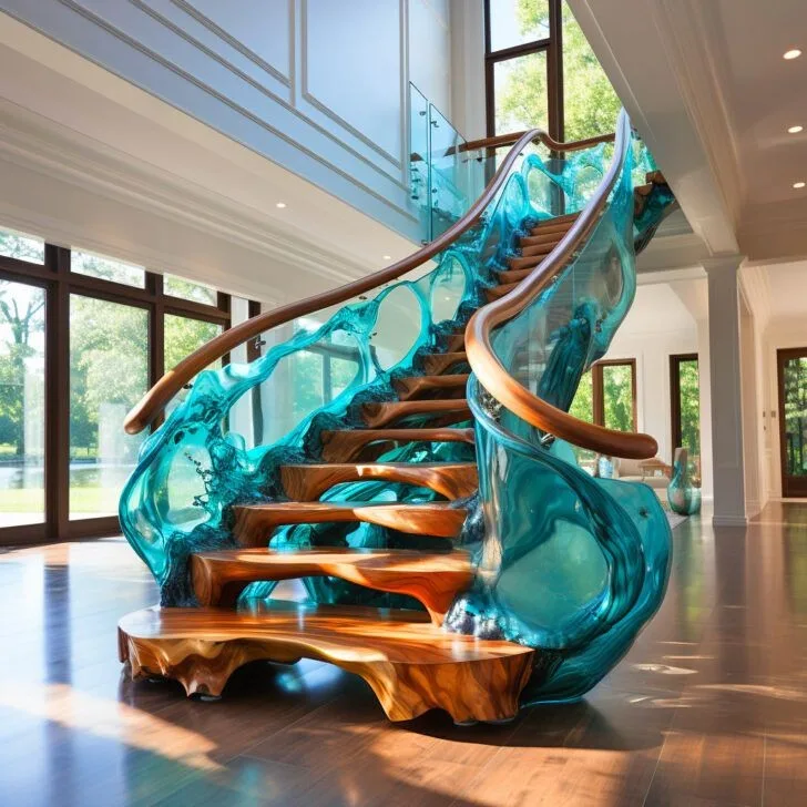 Transform Your Space with Epoxy Active Scene Staircases - A Modern Marvel