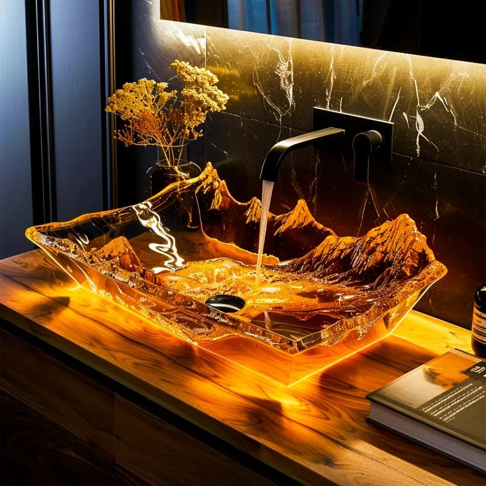 Epoxy Nature Scene Sinks: A Fusion of Art and Functionality