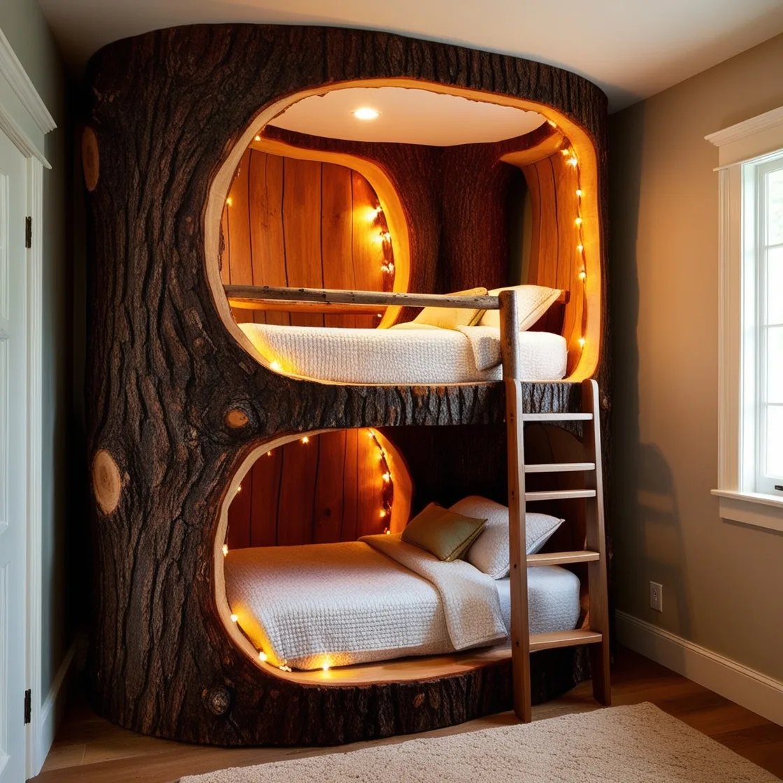 The Allure of Giant Hollowed Log Bunk Beds