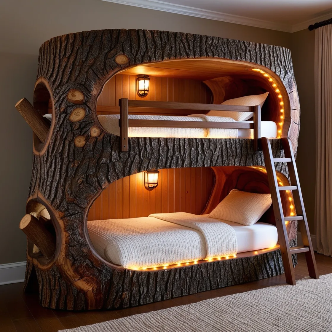 The Allure of Giant Hollowed Log Bunk Beds