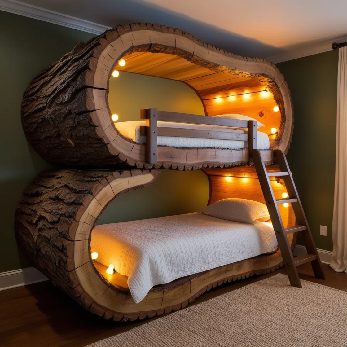 The Allure of Giant Hollowed Log Bunk Beds