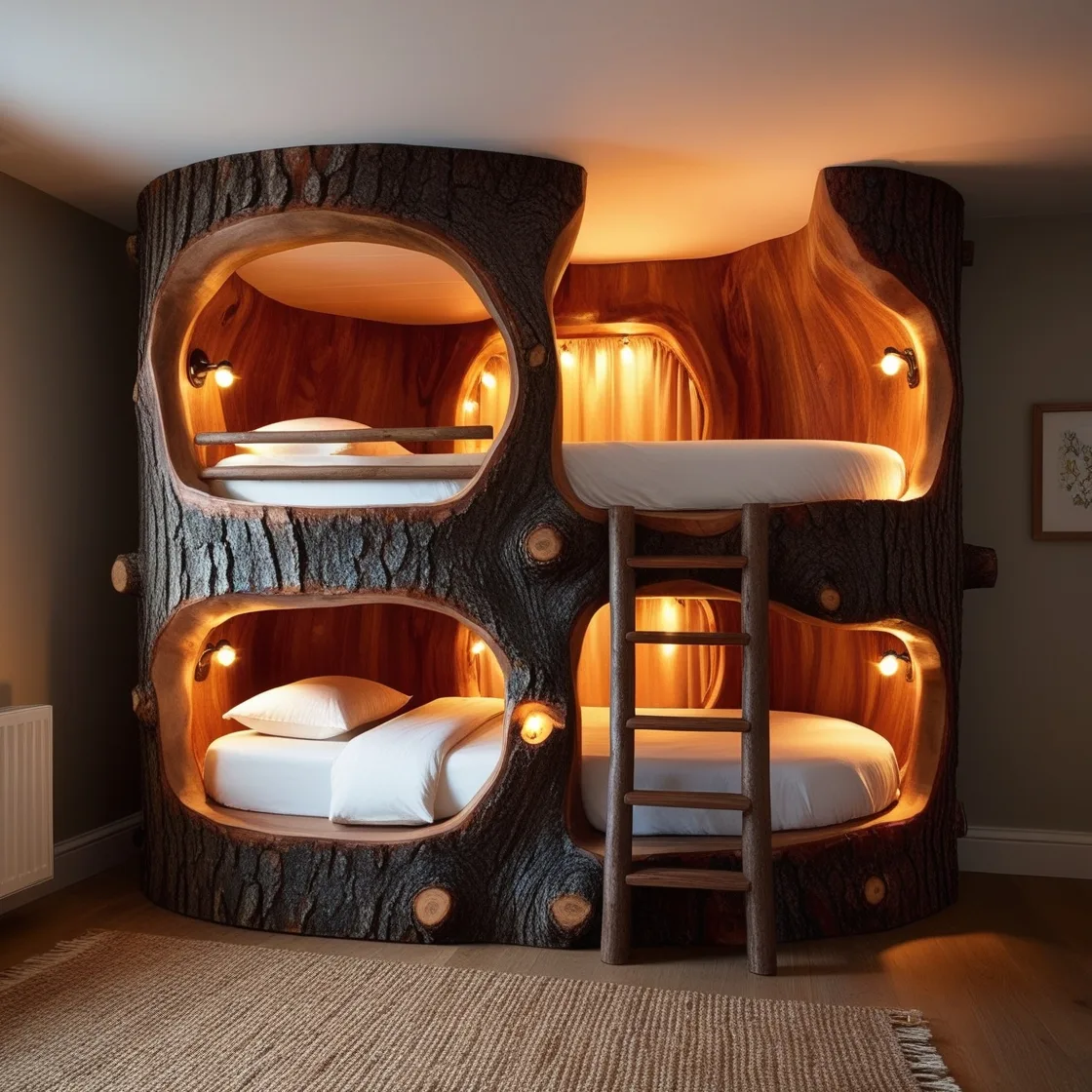 The Allure of Giant Hollowed Log Bunk Beds