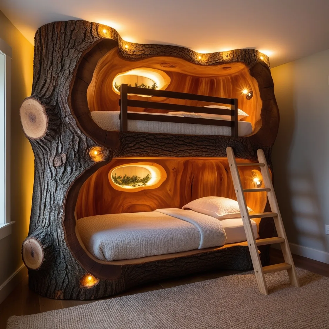 The Allure of Giant Hollowed Log Bunk Beds