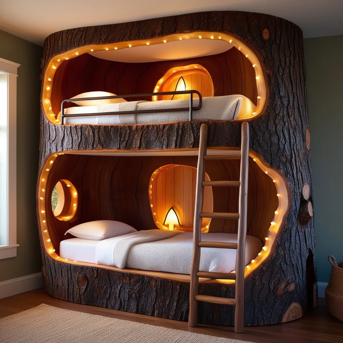 How to Use Giant Hollowed Log Bunk Beds Effectively