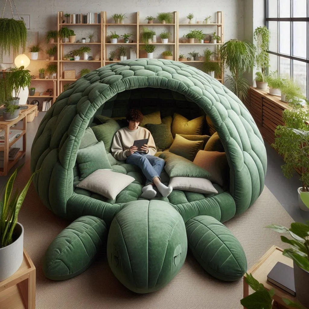 Experience Ultimate Relaxation with Giant Turtle Lounger Pods