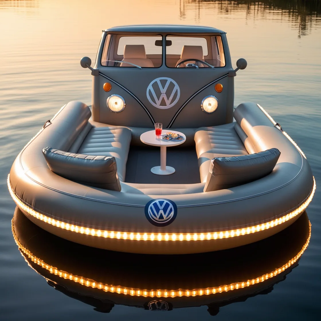 Redefining Water Fun with Volkswagen Bus Lake Party Floats