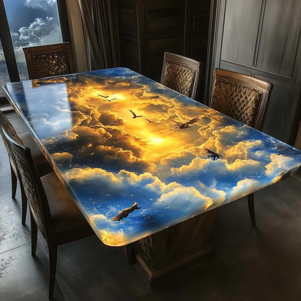 Where to Buy or Commission a Custom Epoxy Scenic Dining Table