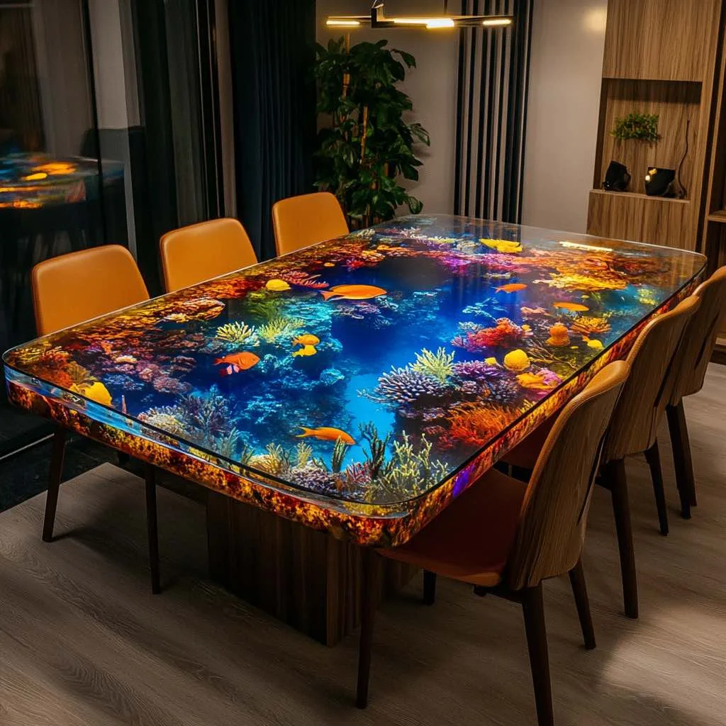 The Beauty of Epoxy Scenic Dining Tables