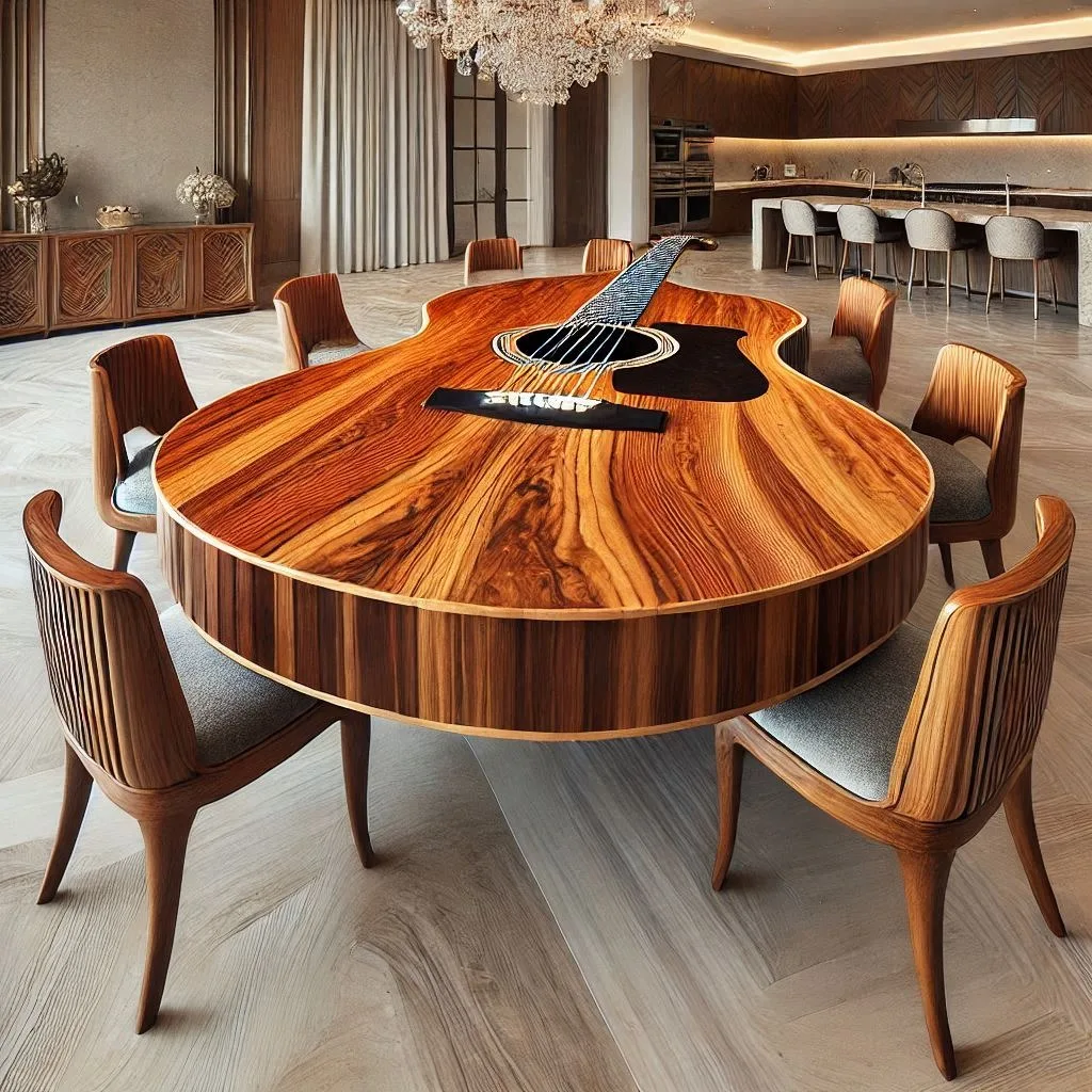 Wooden Guitar Table: A Masterpiece of Music and Craftsmanship