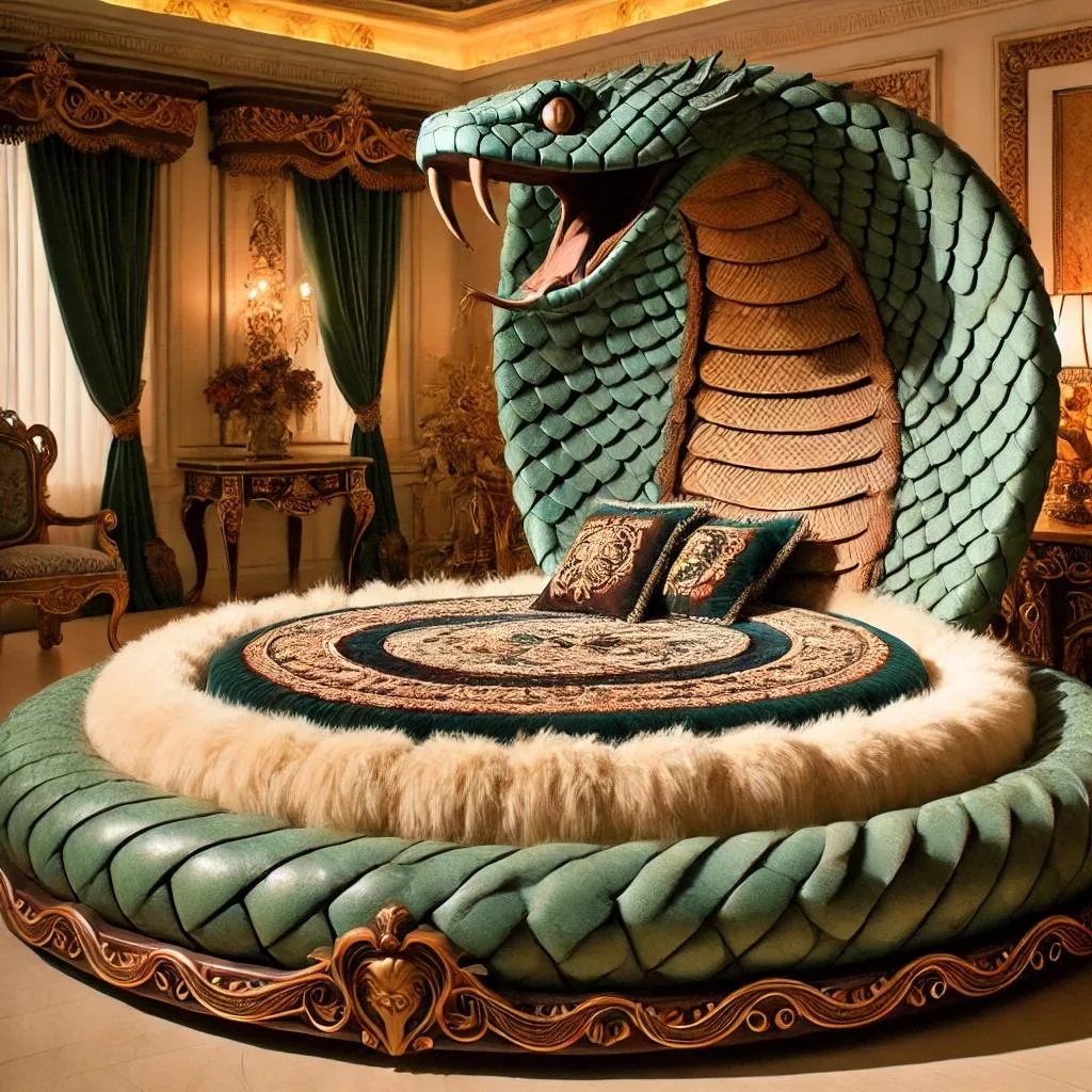 The Unique Design of Snake-Inspired Round Beds