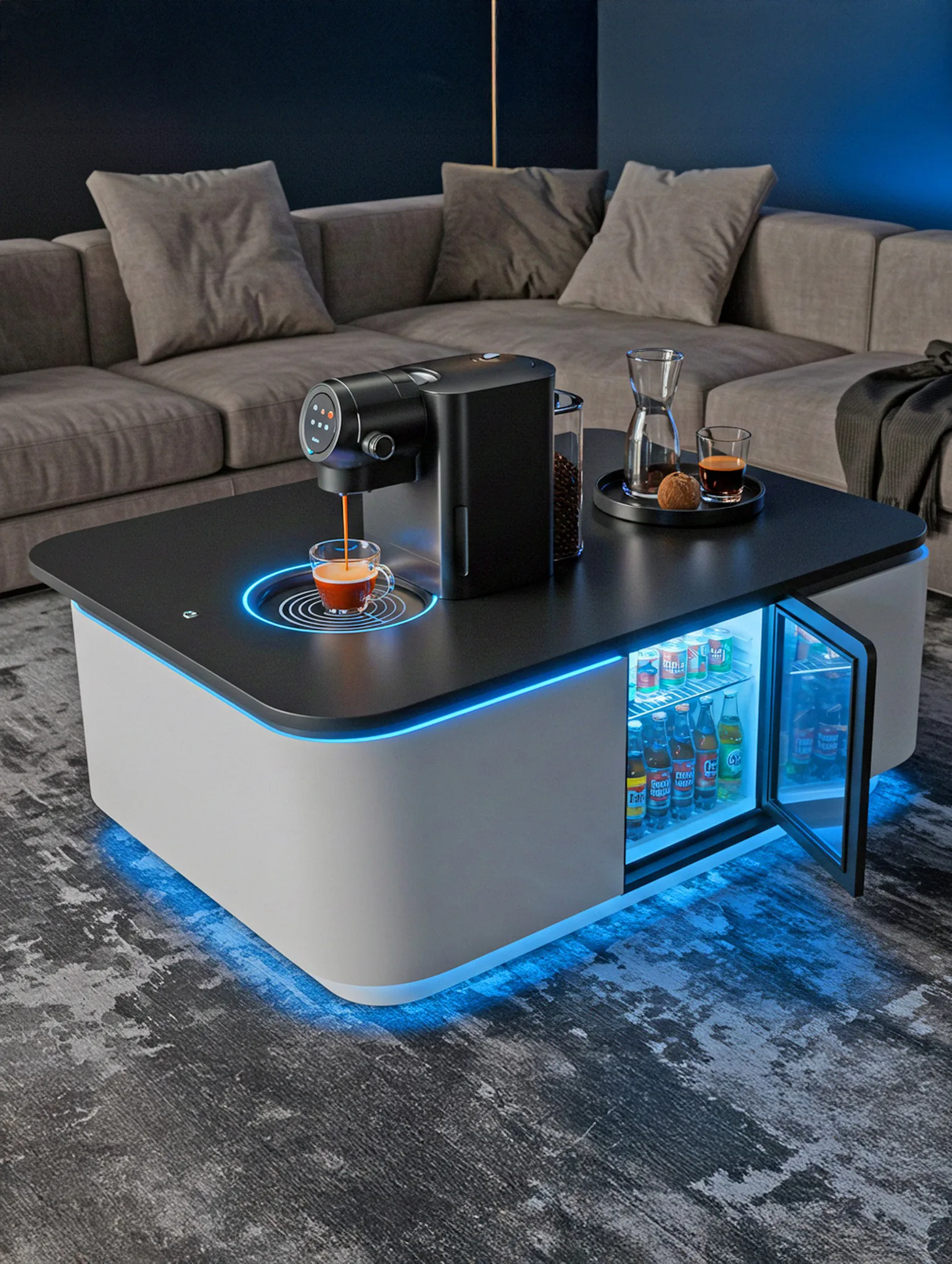 A Coffee Table with a Built-in Coffee Maker - The Ultimate Home Décor Innovation