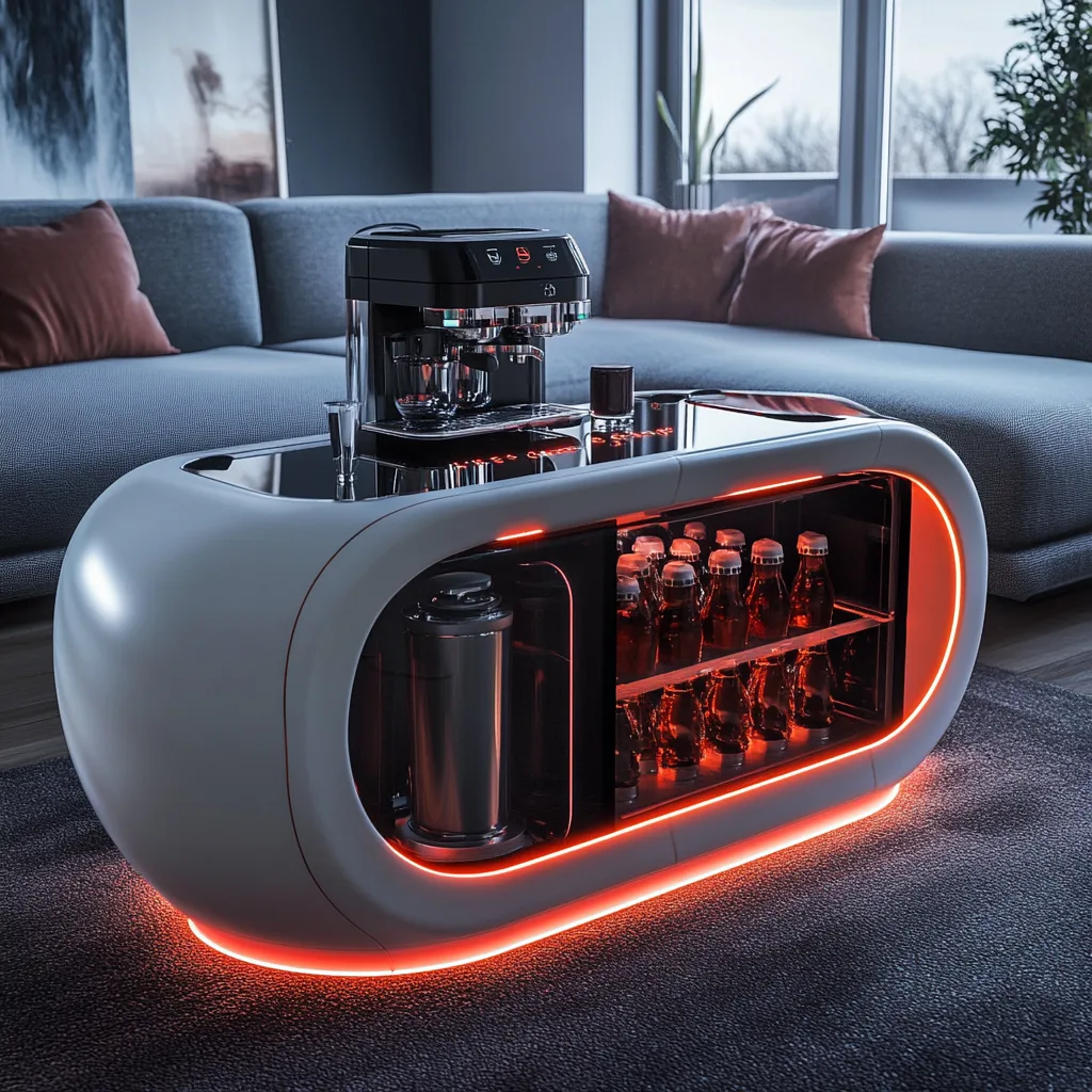 The Concept Behind a Coffee Table with a Built-in Coffee Maker