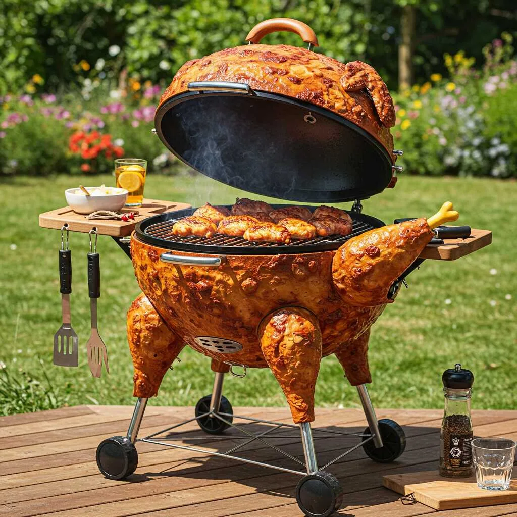 Discover the Fun of Cooking with a Grilled Chicken Shaped BBQ Grill - A Unique Experience Awaits!