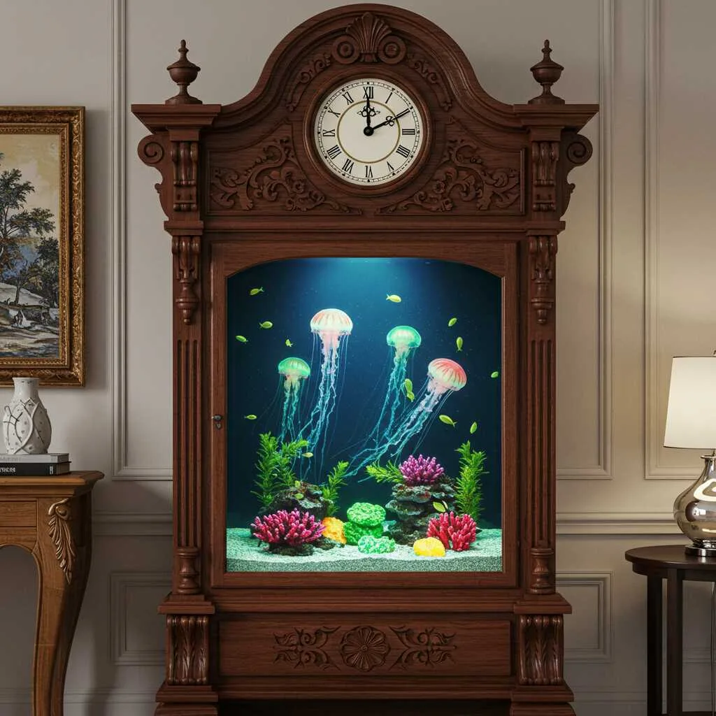 Jellyfish Aquarium Grandfather Clock: A Mesmerizing Fusion of Time and Marine Beauty