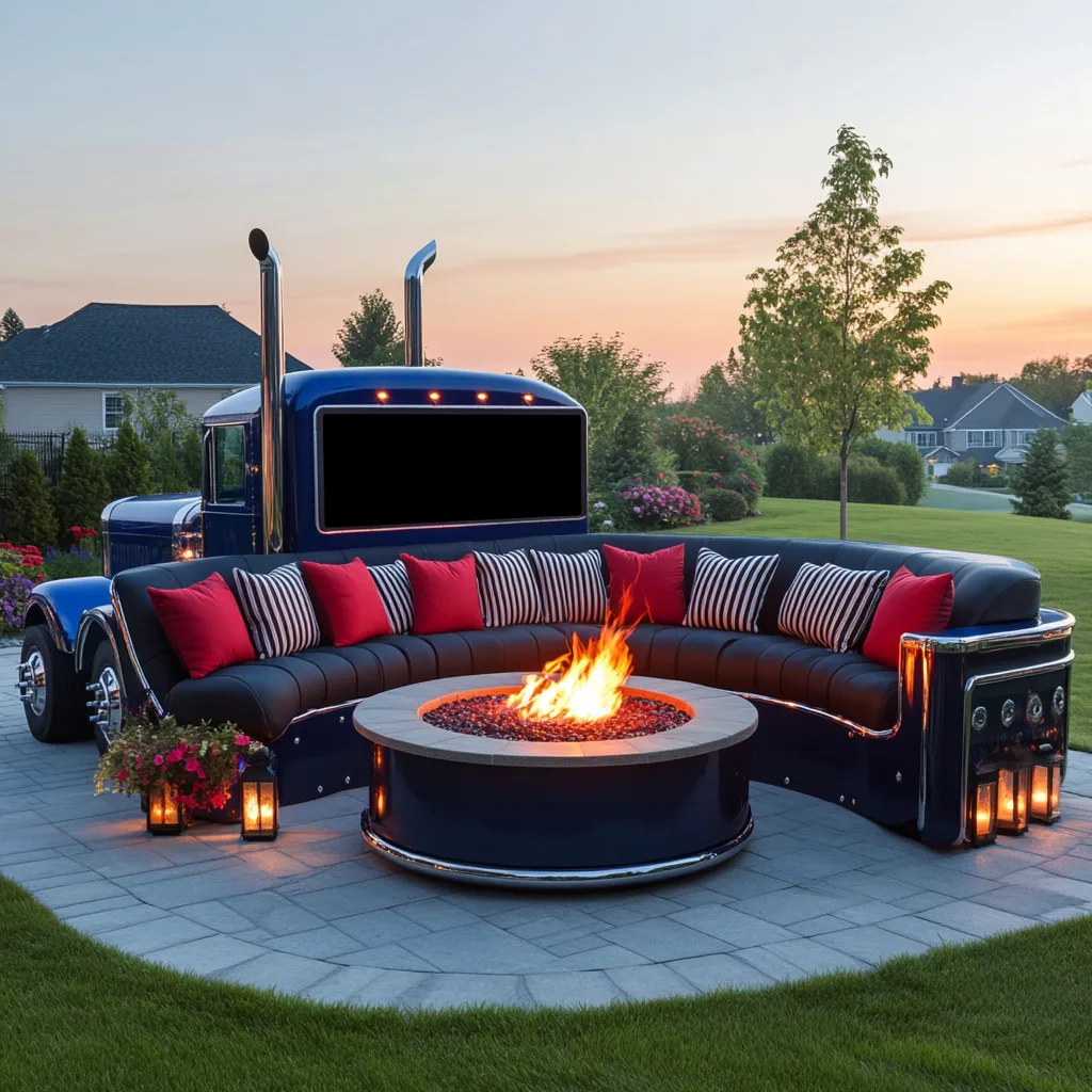 Transform Your Outdoor Space with a Semi Truck Conversation Sofa for the Patio