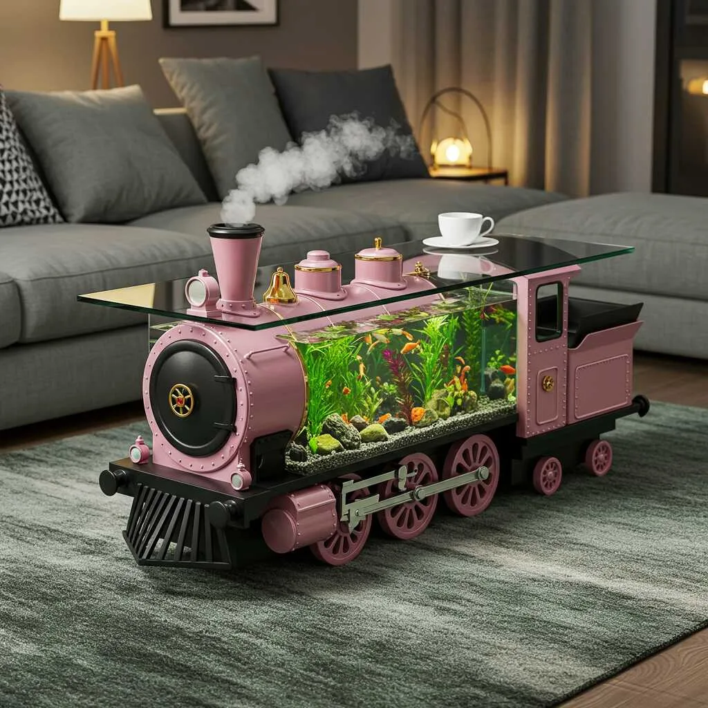 Transform Your Living Space with Train Shaped Aquarium Coffee Tables