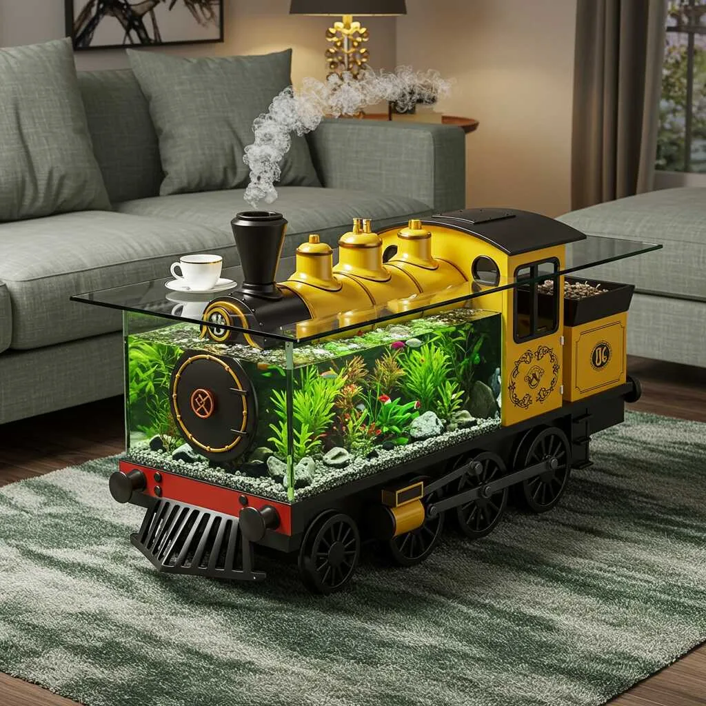 The Allure of Train Shaped Aquarium Coffee Tables