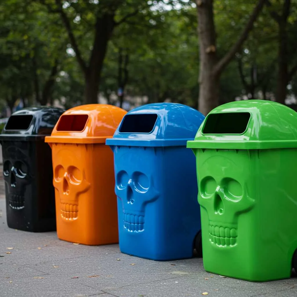 Trash Cans With Skull Designs