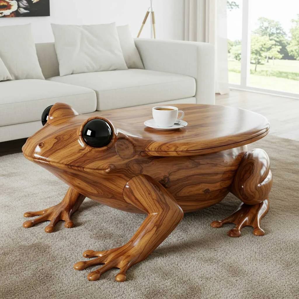 Wooden Frog Coffee Table: A Unique Blend of Nature and Art