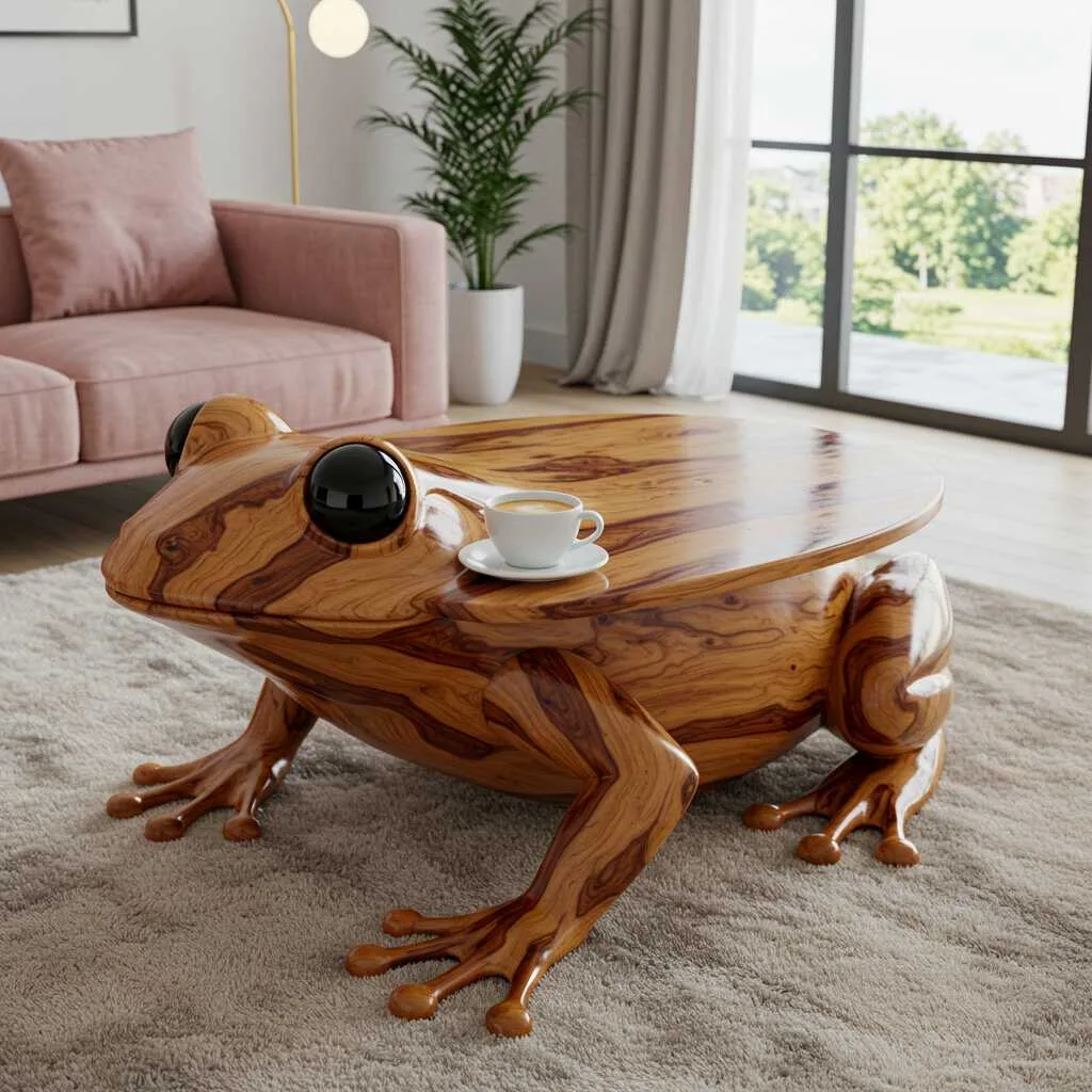 The Craftsmanship Behind a Wooden Frog Coffee Table