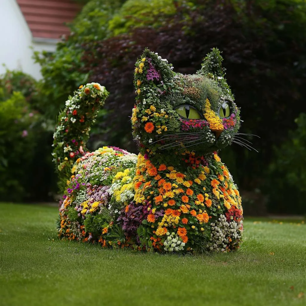 What Are Floral Cat Topiaries?