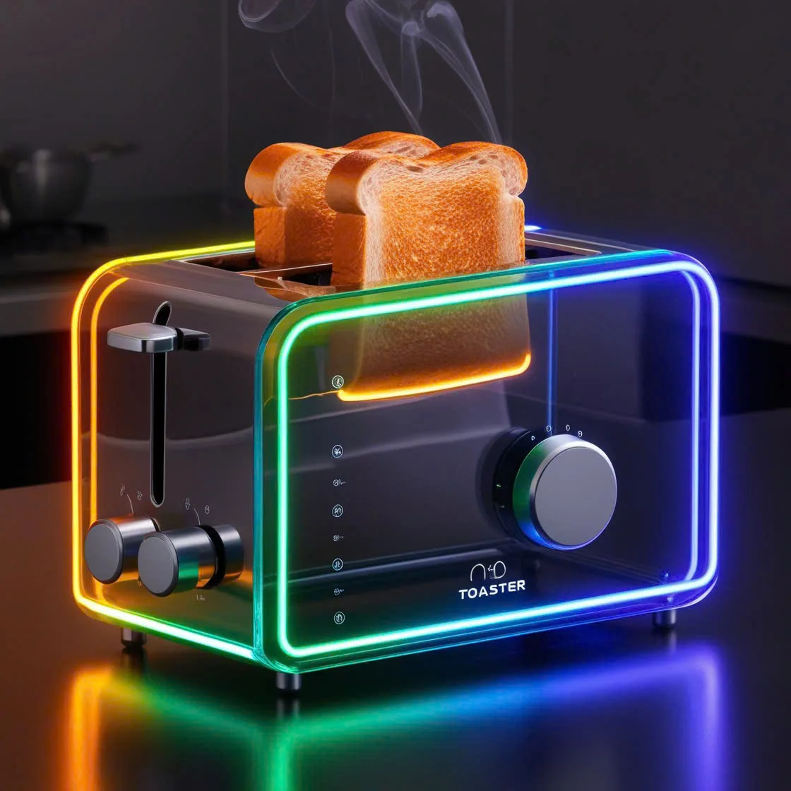 A Glass Neon Toaster: The Future of Stylish and Functional Kitchen Appliances