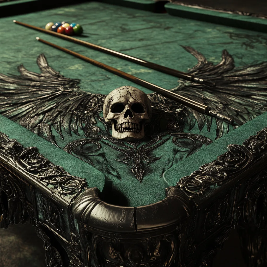 Gothic Red and Black Pool Table: The Dark Elegance of Game Room Design