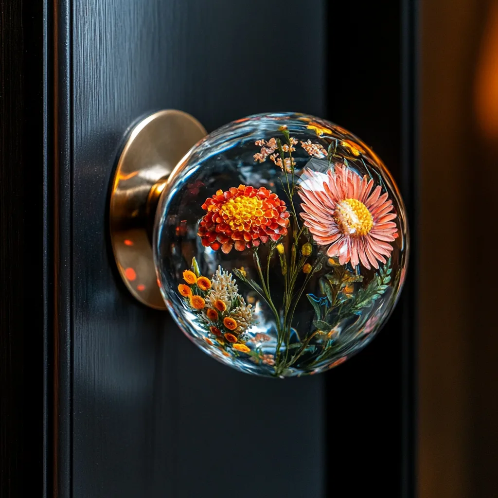 Discover the Charm of Epoxy Flower Doorknobs - Unique Home Decor with Artistic Flair