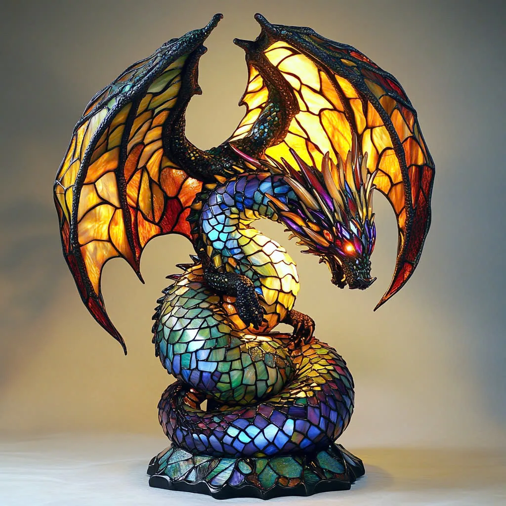 The Enchanting World of Glowing Stained Glass Dragon Lamps