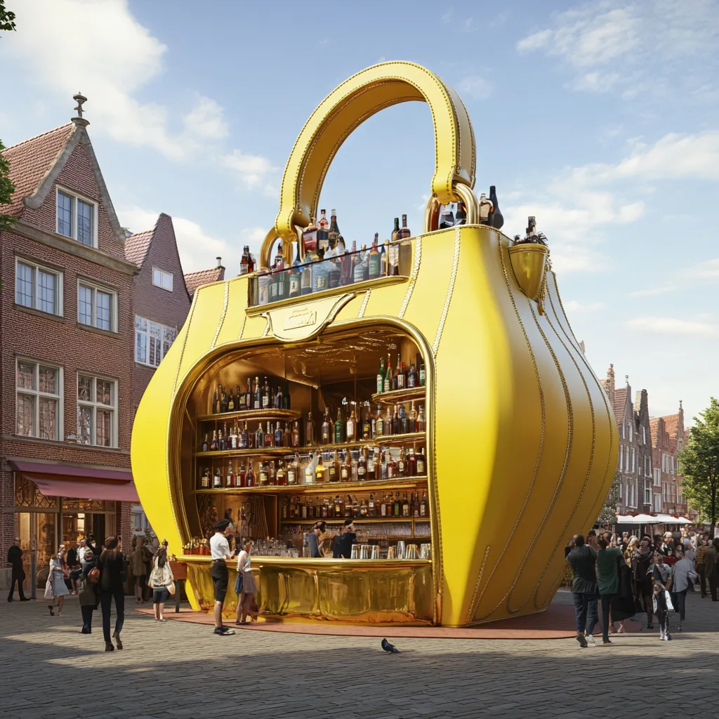 Handbag-Shaped Coffee Kiosk: Where Fashion Meets Flavor