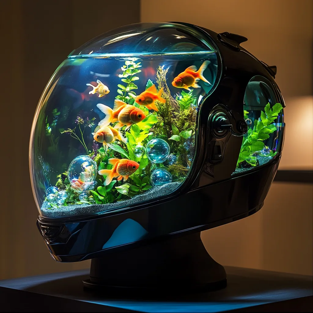 Helmet Shaped Aquarium: The Bold Fusion of Design and Aquatic Life