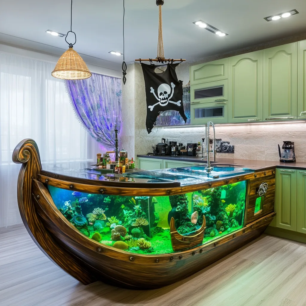 Pirate Ship Aquarium Kitchen Islands: The Ultimate Blend of Fantasy, Function, and Underwater Wonder