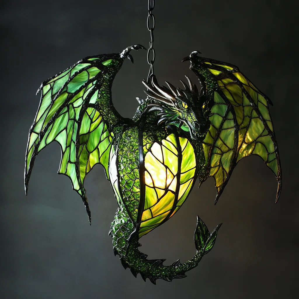 Rainbow Stained Glass Dragon Chandeliers: Fusing Mythical Majesty with Luminous Art