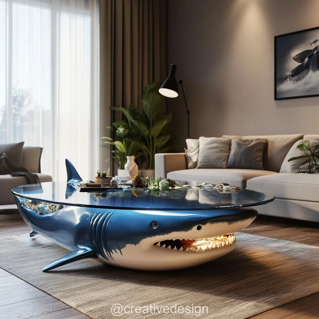 Oceans Beneath the Surface: The Rise of Shark Aquarium Coffee Tables
