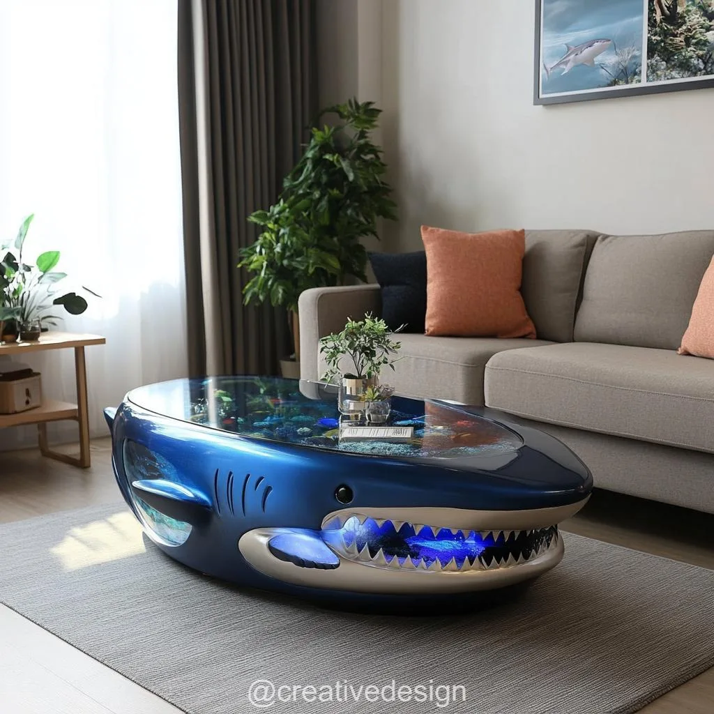 Shark Aquarium Coffee Tables: Where Marine Majesty Meets Modern Furniture