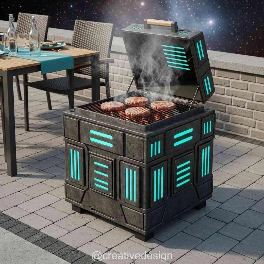 Borg Cube Themed BBQ Grill: Assimilate Your Taste Buds with Sci-Fi Flair