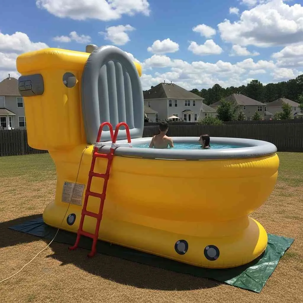 What Are Giant Inflatable Toilet Pools?
