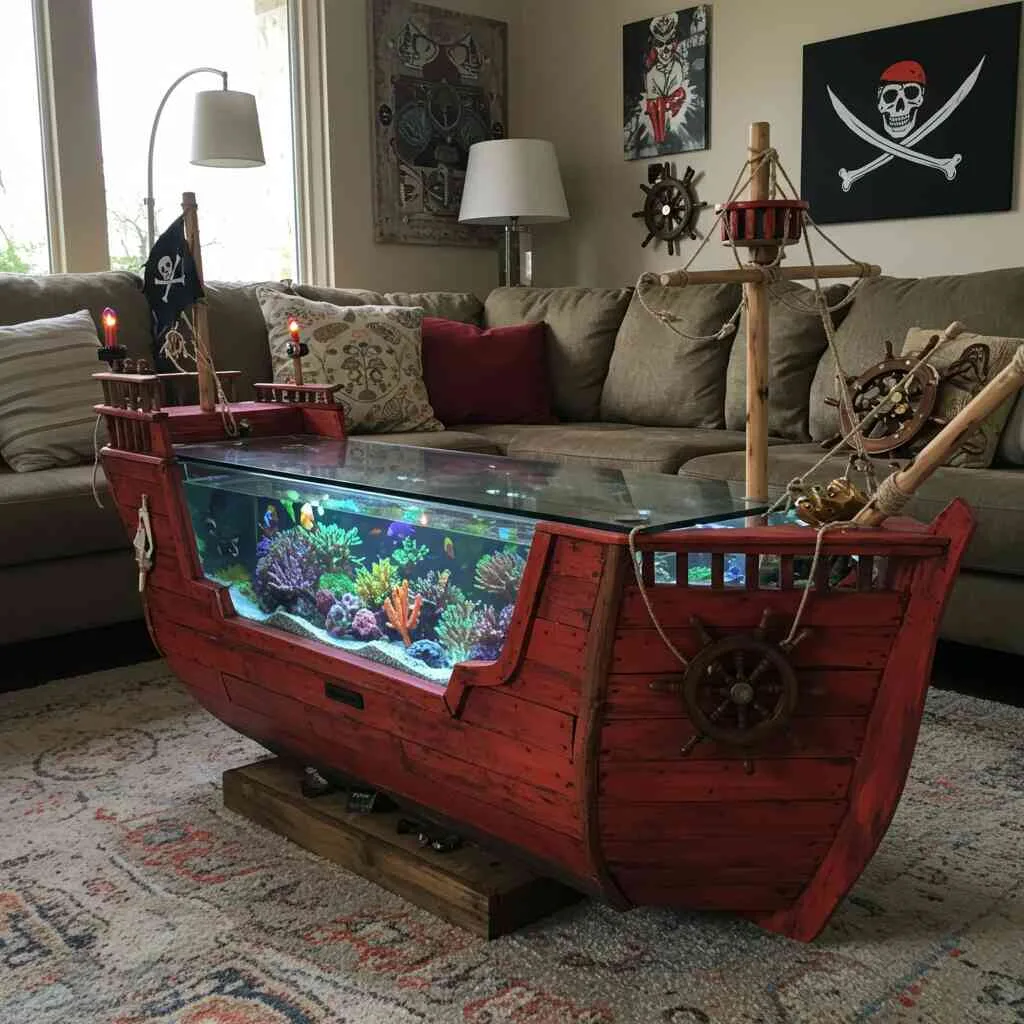 Discover the Magic of Pirate Ship Aquarium Coffee Tables - A Unique Blend of Furniture and Aquatic Life