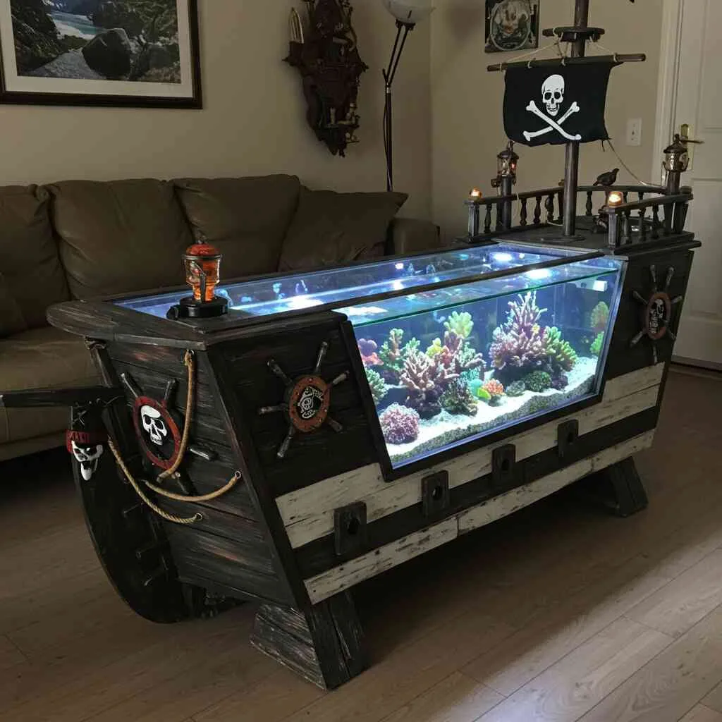 Comparing Different Styles of Pirate Ship Aquarium Coffee Tables