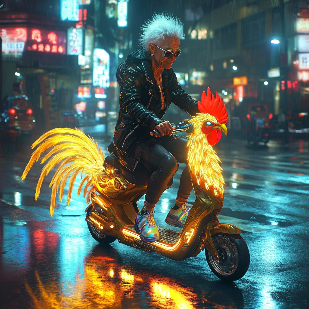 Shiny Golden Rooster Scooter: A Dazzling Ride that Rules the Road